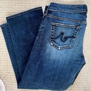 AG Mid Waist Slim Straight Leg Jeans